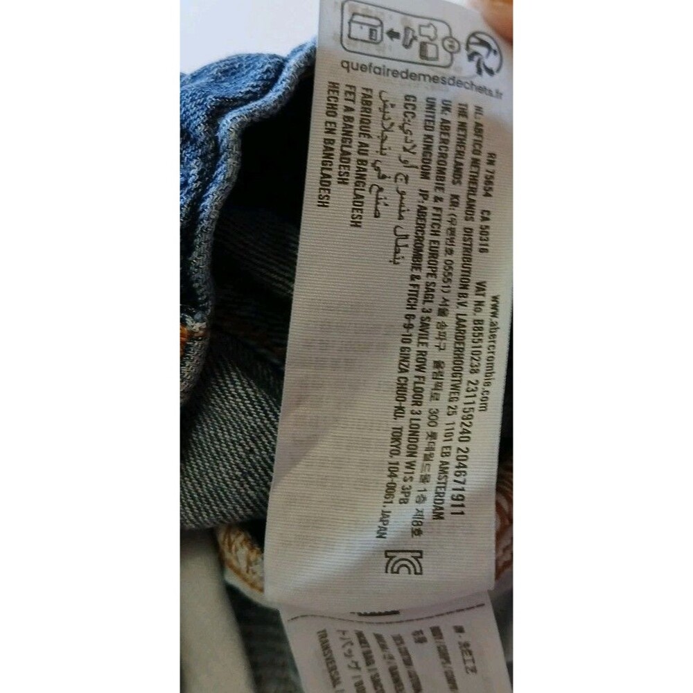 Abercrombie Kids Loose Jeans 5/6 Regular Dark Wash Elastic  Adjustable Waist - Picture 16 of 16